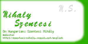 mihaly szentesi business card